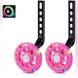 Pink LED Training Wheels for Kids